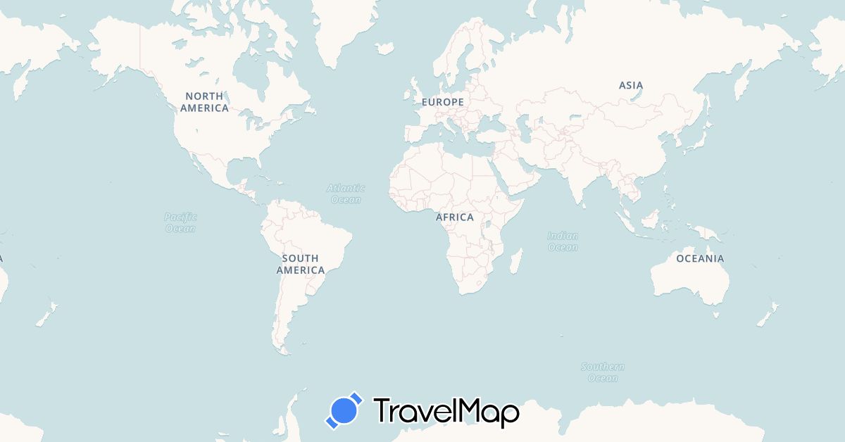 TravelMap itinerary: driving, boat in Germany, Spain, France, United Kingdom, Ireland, Morocco, Netherlands, Portugal (Africa, Europe)